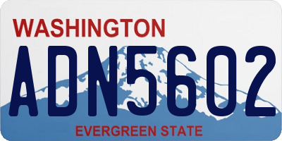 WA license plate ADN5602