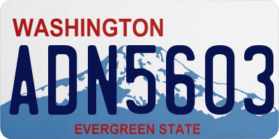 WA license plate ADN5603