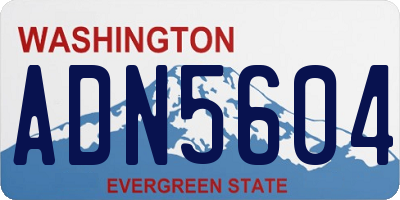 WA license plate ADN5604