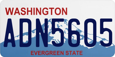WA license plate ADN5605