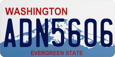 WA license plate ADN5606