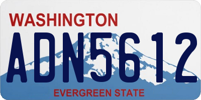 WA license plate ADN5612