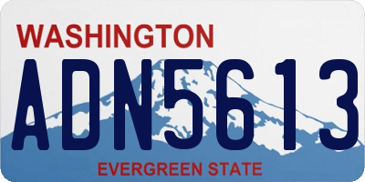 WA license plate ADN5613
