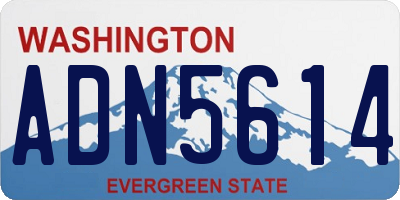WA license plate ADN5614