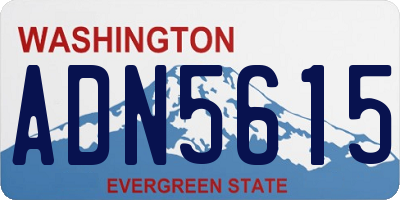 WA license plate ADN5615