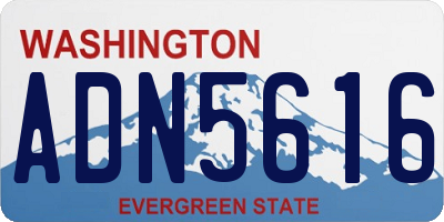 WA license plate ADN5616