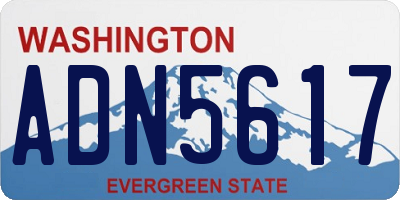 WA license plate ADN5617