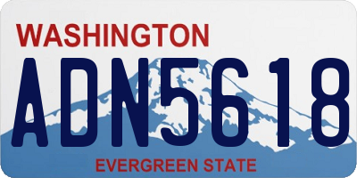 WA license plate ADN5618