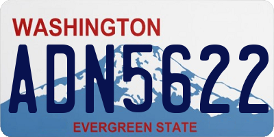 WA license plate ADN5622