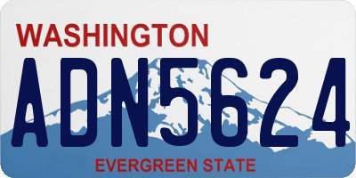 WA license plate ADN5624