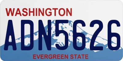 WA license plate ADN5626
