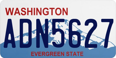 WA license plate ADN5627