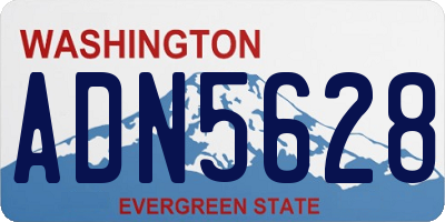 WA license plate ADN5628
