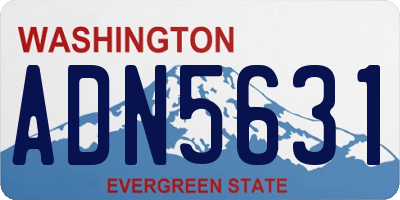 WA license plate ADN5631