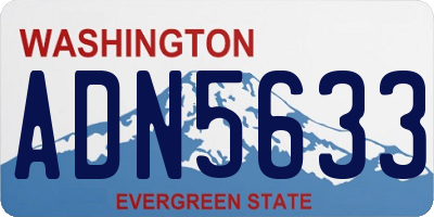 WA license plate ADN5633