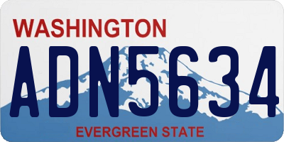 WA license plate ADN5634