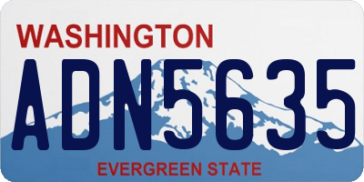 WA license plate ADN5635