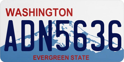 WA license plate ADN5636