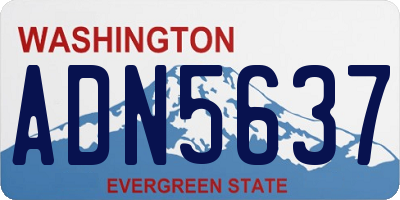WA license plate ADN5637