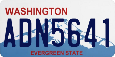 WA license plate ADN5641
