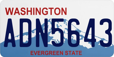 WA license plate ADN5643
