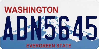 WA license plate ADN5645