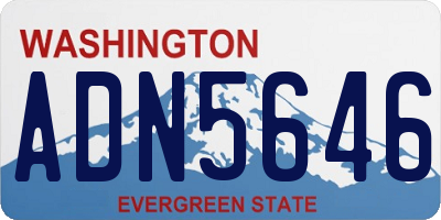 WA license plate ADN5646