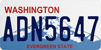 WA license plate ADN5647