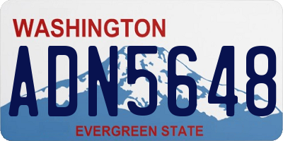 WA license plate ADN5648
