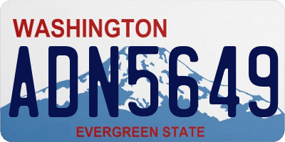 WA license plate ADN5649