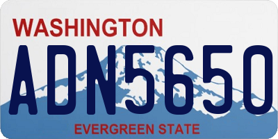 WA license plate ADN5650