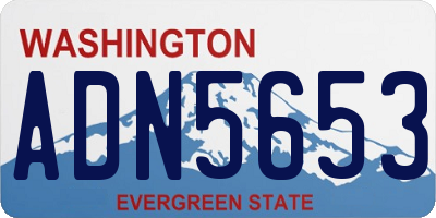 WA license plate ADN5653