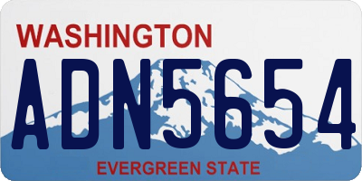 WA license plate ADN5654