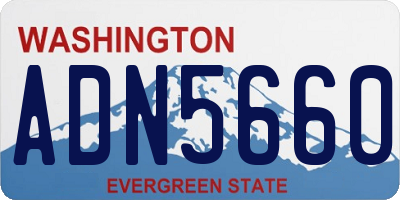 WA license plate ADN5660