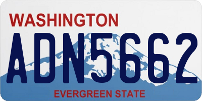 WA license plate ADN5662