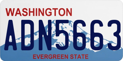 WA license plate ADN5663