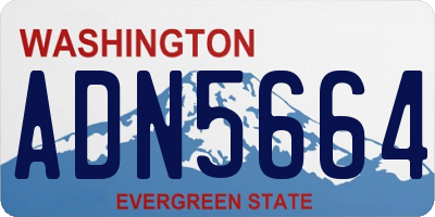 WA license plate ADN5664