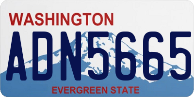 WA license plate ADN5665