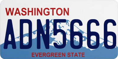 WA license plate ADN5666