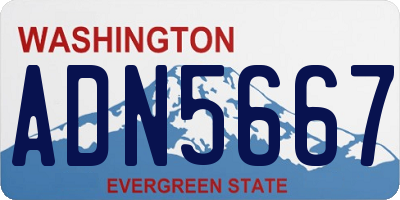 WA license plate ADN5667