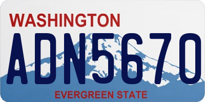 WA license plate ADN5670