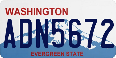 WA license plate ADN5672