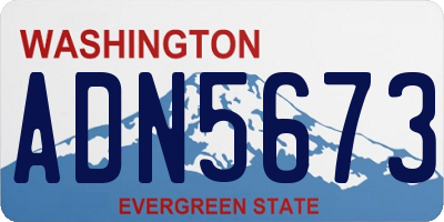 WA license plate ADN5673