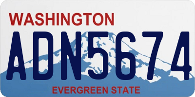 WA license plate ADN5674