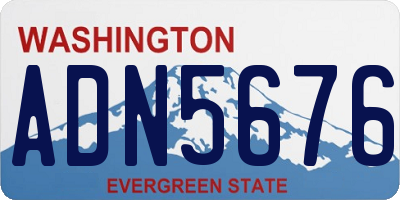 WA license plate ADN5676