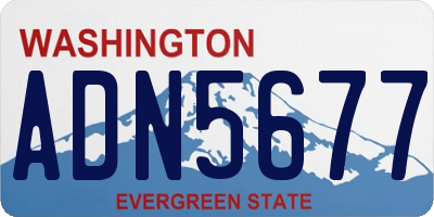 WA license plate ADN5677