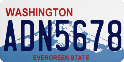 WA license plate ADN5678