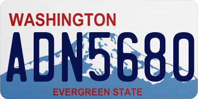 WA license plate ADN5680