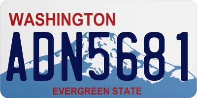 WA license plate ADN5681