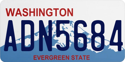 WA license plate ADN5684